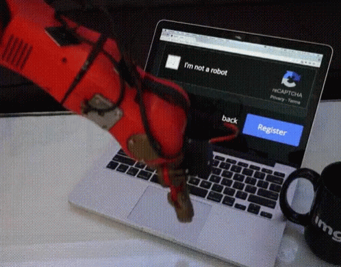 Robot Typing GIF