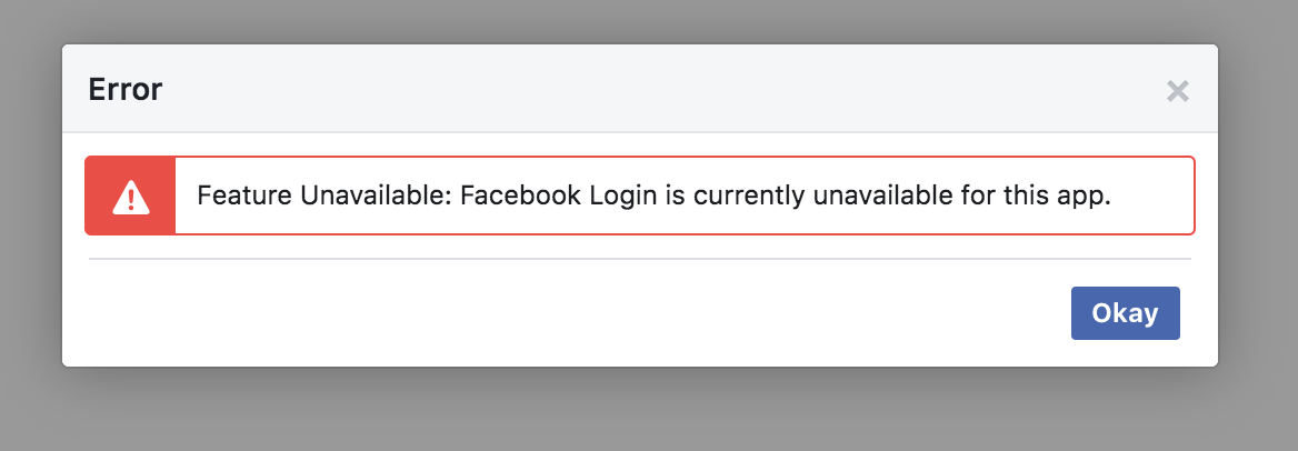 facebook app error
