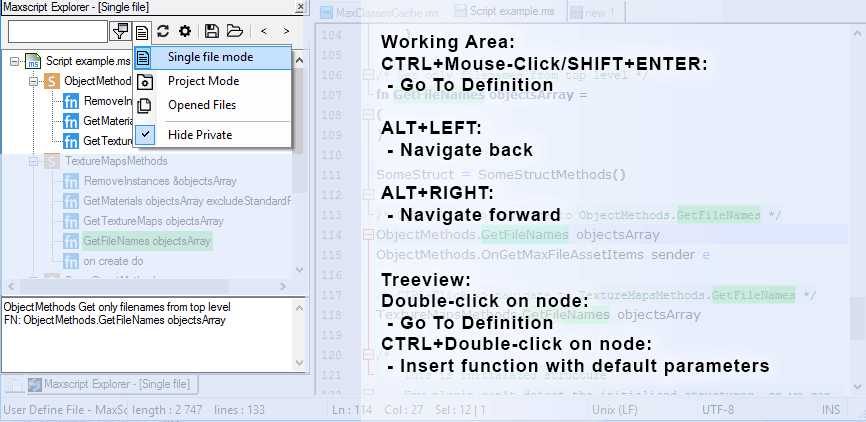 Maxscript Explorer - Notepad++ plugin for developers