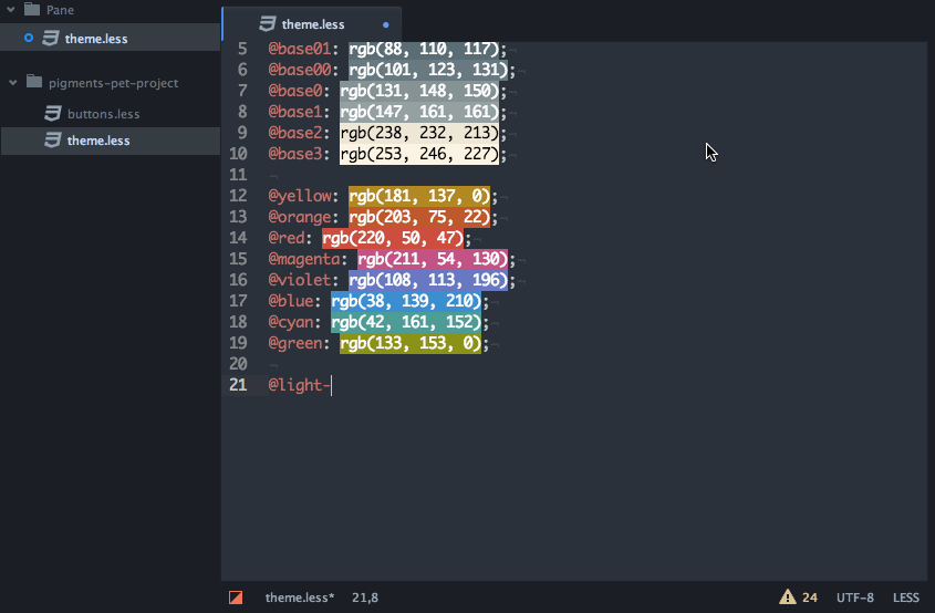 Example realize from Atom