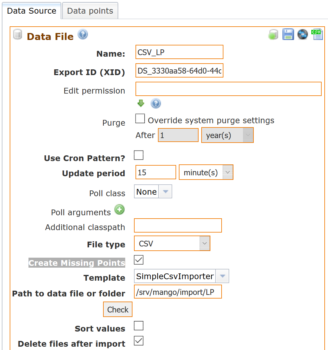 Data Source Config