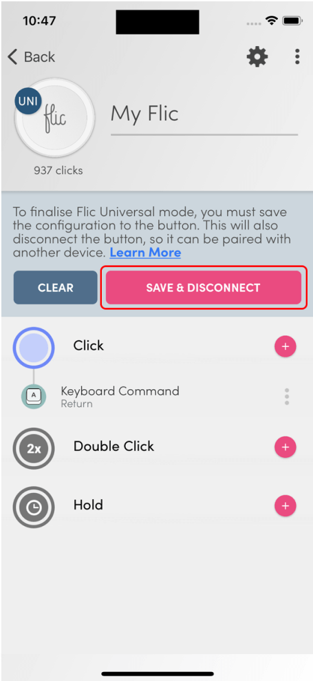 Save and disconnect