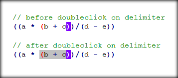 doubleclick on delimiter